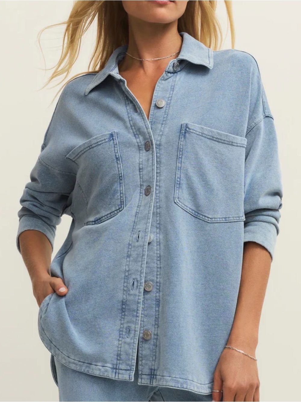 Z Supply All Day Knit Denim Jacket